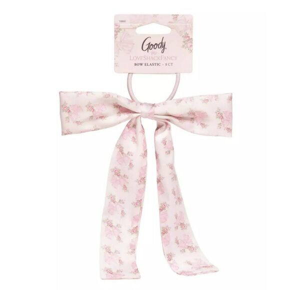 Goody x LoveShackFancy Ruffle Bow Hair Elastic - Rosa Beaux Pink - Picture 1 of 2